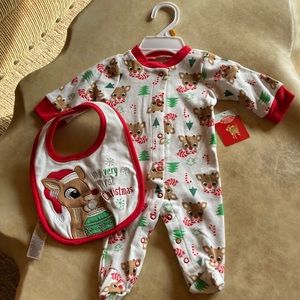 NWT newborn Rudolph the red nosed reindeer set
